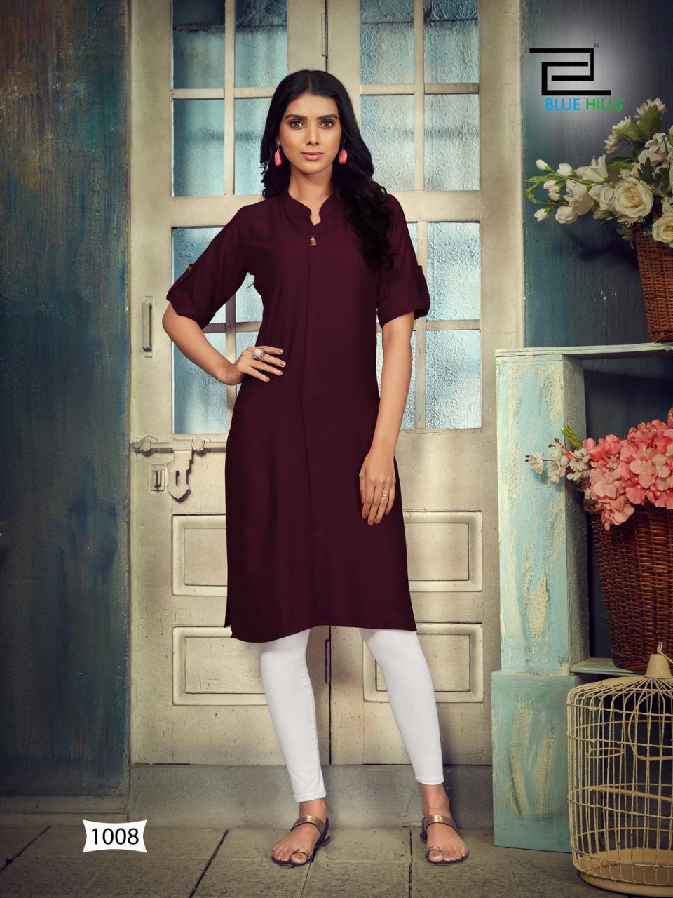 Blue Hills Colorbar 10 Ethnic Daily Wear Rayon Designer Kurti Collection